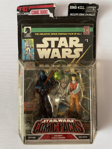 Comic Style Darth Vader Y Rebel Officer Star Wars Pack 2006 (Usado)