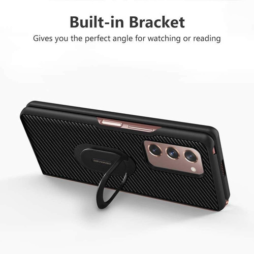 Funda Samsung Galaxy Z Fold 2 Carbono + Soporte Gold