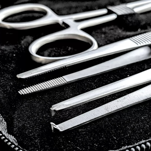 Kit Instrumental Sutura Y Curación Acero Inox Hergom Silvery