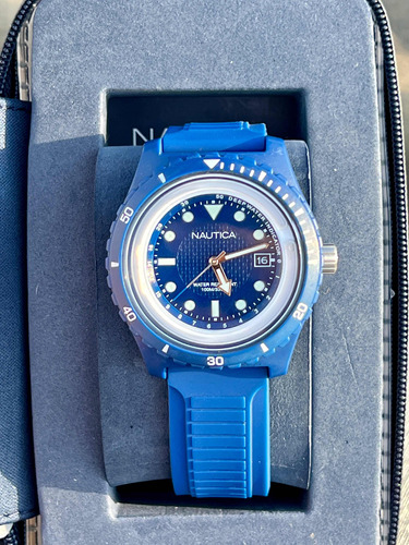 Reloj Náutica Deep Water Azul Indicador De Profundidad