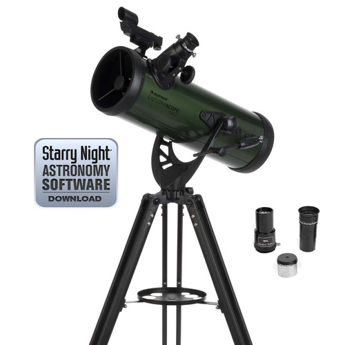 Celestron Explorascope Descubre La Luna O Anillos De Saturno Explorascope 60 az Refractor, Verde (22100), 114az Reflector, Verde