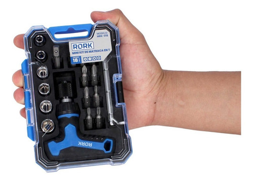 Kit De Puntas Y Dados Rork Mrk018 18 Piezas Con Matraca En T