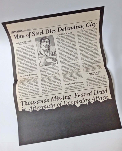 Superman Memorial Set (dc 1992) Death Of Superman Black Bag (Usado)