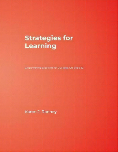 Strategies For Learning, De Karen J. Rooney. Editorial Sage Publications Inc, Tapa Blanda En Inglés
