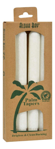 Aloha Bay Palma Tapers Color Blanco 4 Vela