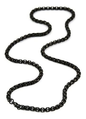 Cadena Cilíndrica Collar Negro Acero Inoxidable 5 Mm 56cm