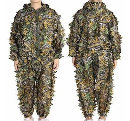 Traje De Camuflaje Con Capucha 3d De Ghillie, Traje De Caza