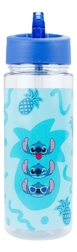 Stitch Garrafa Disney 450 Ml Mochila Sacola Stitch Azul Kit Chaveiro Emborrachado
