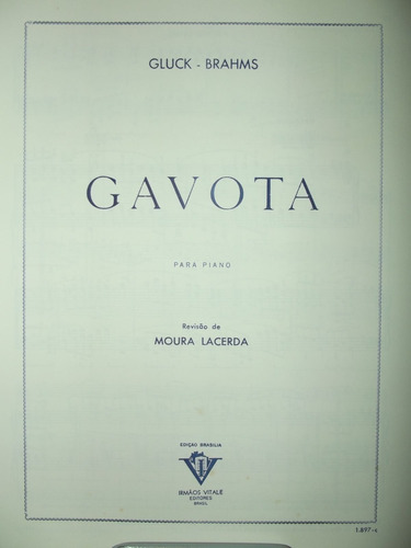 Partitura Piano Gavota Gluck Brahms Rev Moura Lacerda