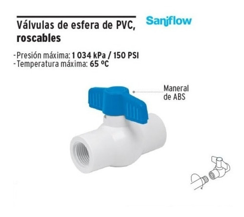 Válvula Esfera De Pvc, 2'', Roscable Foset 49155