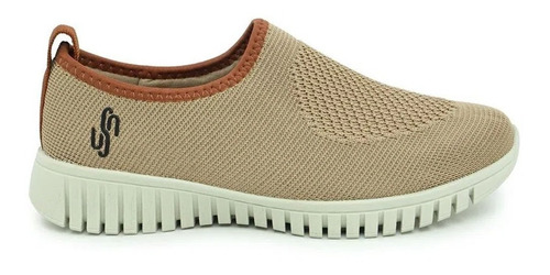 Tênis Slip On Camel Tricot Monograma Usaflex