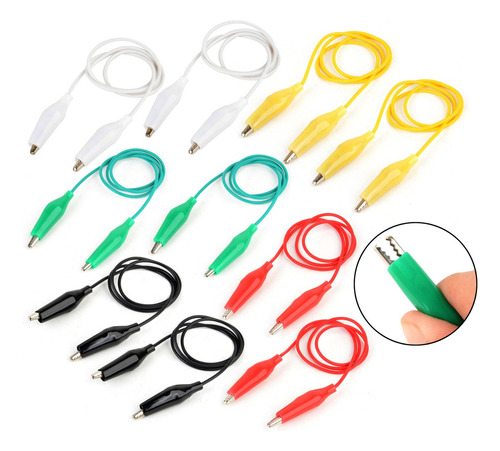 Kit Fio Garra Jacaré Cabo 10 Un Colorido Eletrônica Arduino