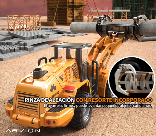 Juguete Construcción 3 En1 Vapor Montacargas Bulldozer Metal
