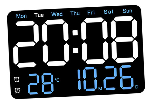 Reloj Despertador Digital Con 10 Niveles De Luz Ajustable,