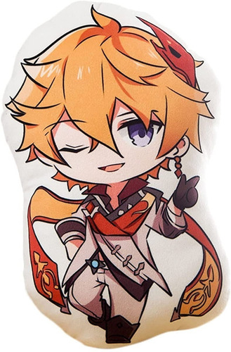 Cojin Decorativo Childe Genshin Impact Chibi Kawaii Unico Diseño De La Tela Lisa