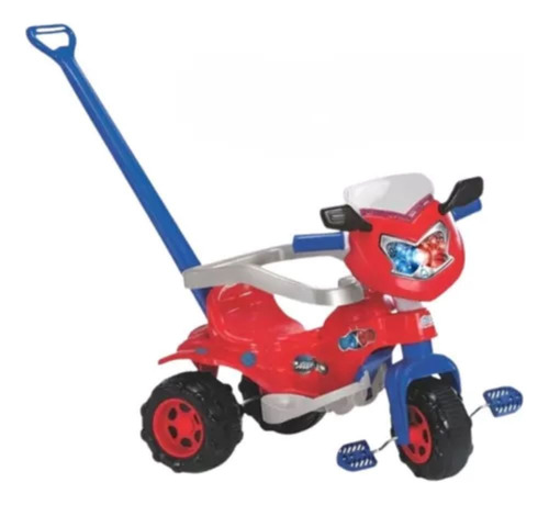 Triciclo Velotro Tonquinha Motoca Red Haste Proteção Cor Vermelho
