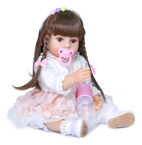 Muñeca Reborn Verci Bebé Completo 55 Cm Con Accesorios