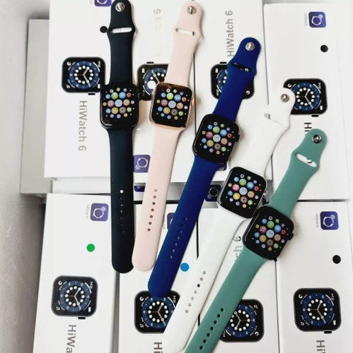 Imagen 3 de 7 de Reloj Smartwatch T500 Serie 6 44mm Negro/rosado/blanco