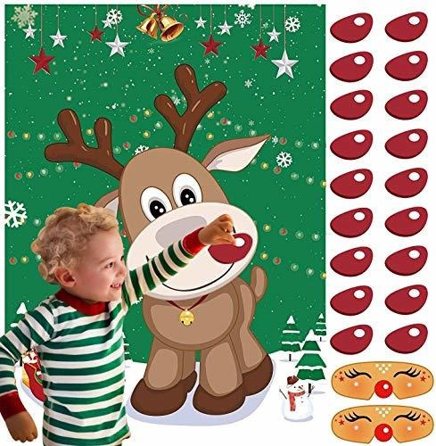 Pin Nose On Reindeer Juegos De Póster De Reno De Navid...