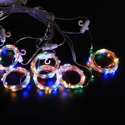 Imagen 2 de 4 de Lluvia Cascada Luces Led Usb 3x3 Mt 10 Tiras Control Efectos