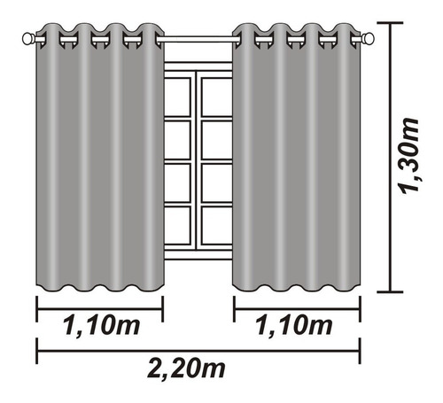 Cortina Sala Quarto Corta Luz Blackout Blecaute 2,20 X 1,30