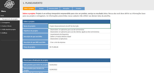 Planilha Gestão De Projetos Digital Excel - Com Dashboard