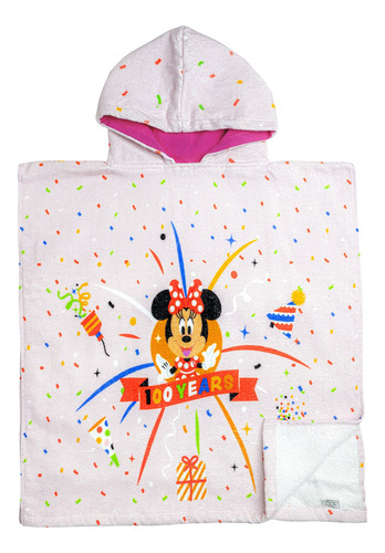 Toalla Poncho Minnie Disney 100 Rosado