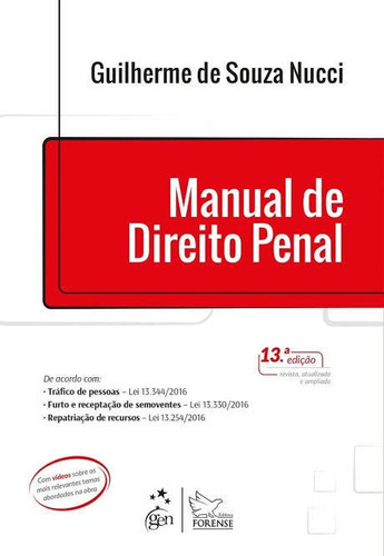 Manual De Direito Penal, De Guilherme De Souza Nucci. Editora Forense Em Português