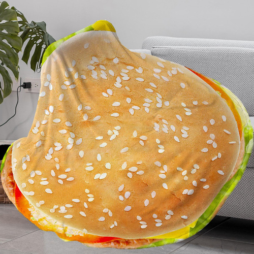 Manta De Hamburguesa, Manta De Franela Redonda Para 180cm