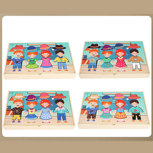Rompecabezas De Madera De Vestir, Juguete Montessori, Juego