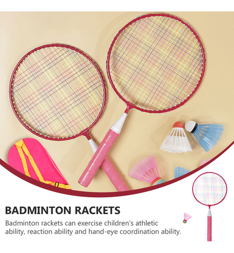 1 Juego De Raquetas De Bádminton Portátiles Para Niños, De E