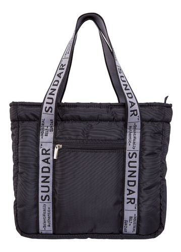 Imagen 2 de 5 de Bolsa Sundar Básica Negra Con Gris C/cierre 2020
