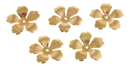 Granos De Flor De Filigrana De Metal Dorado De 30 Piezas.