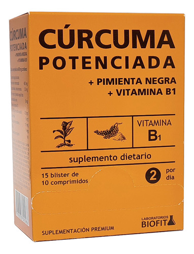 Curcuma Potenciada Con Pimienta Negra Biofit 150 Comprimidos
