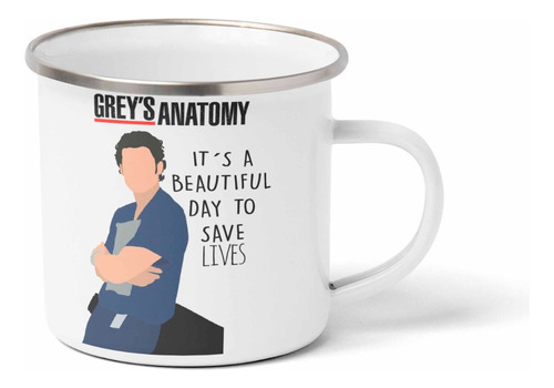 Tazon Enlozado Greys Anatomy Modelo 5 Metalico 12 Onzas