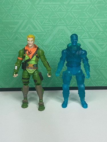Set 2 Bonecos Fortnite Jonesy Rex Dino + Jonesy Glub (Usado)