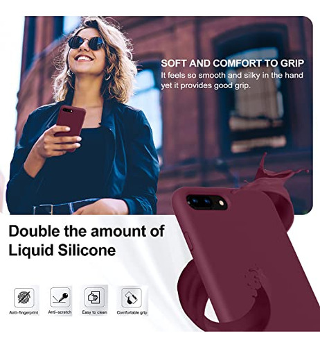 Funda Para iPhone 7/8 Plus Winerojo Suave Silicon Gel Goma M