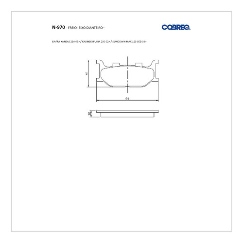 Pastilhas Freio Dianteira Yamaha Fz6 N 2008 2009 Cobreq