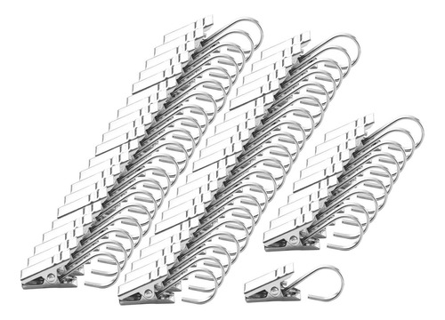 Clips De Cortina De 50 Piezas Con Ganchos Anillos De