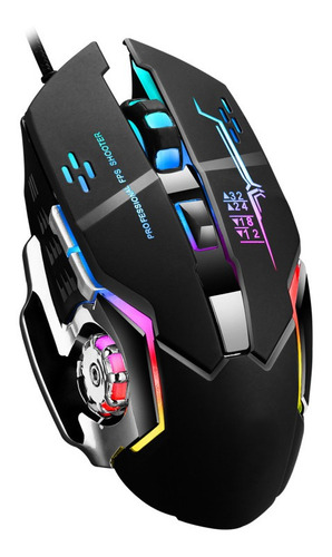 Mouse Gamer Tactical 3600 Dpi Led Retroiluminado Skyway Color Negro
