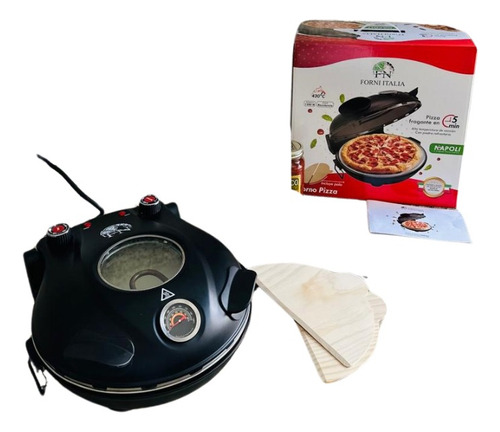 Horno De Pizza Portátil Control Temperatura Hornea En 3 Min Negro 50
