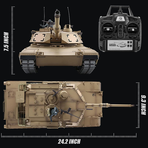 Rc Tanques Us M1a2 Abrams Ejército Tanque, Henglong 1: 16...