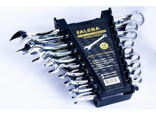 Imagen 3 de 8 de Juego Llave Combinada Aleba L-10 (6 A 22mm)