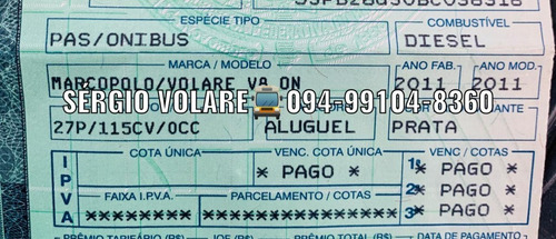 Micro Ônibus Volare V8 On Executivo Cor Prata 2011