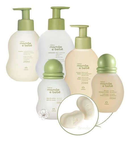 Natura Mamae Bebe  Kit Mamãe Bebê Completo Com Saboneteira 