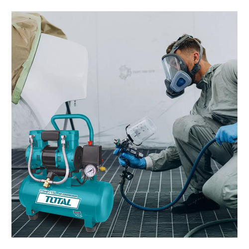 Compresora De Aire 15l Total 1100w Silenciosa Libre Deaceite