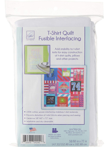 June Tailor T-shirt Project Fusible Interfacing, Blanco