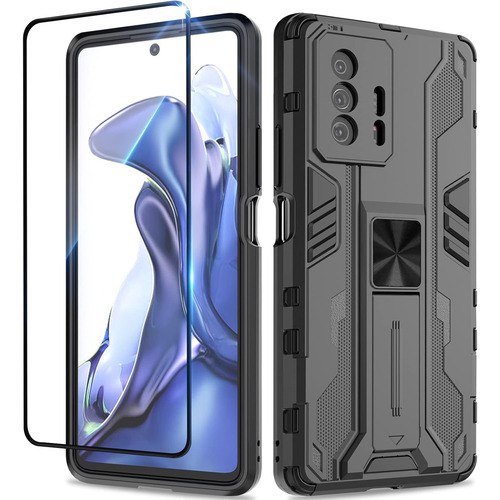 Funda Uso Rudo Tpu/pc Golpes Para Xiaomi 11t 5g+mica Negro Xiaomi 11t 5g/11t Pro 5g