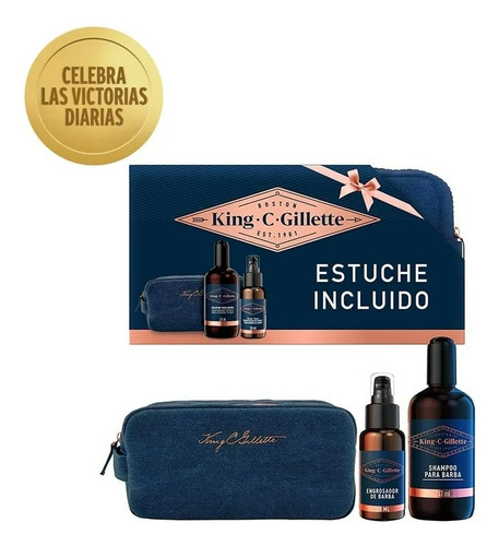 2 Pza Set De King C Gillette Shampoo 241 Ml Y Suero E