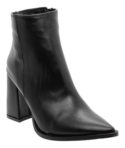 Bota Botineta Mujer Taco Cuadrado Original Eco Cuero Gretel